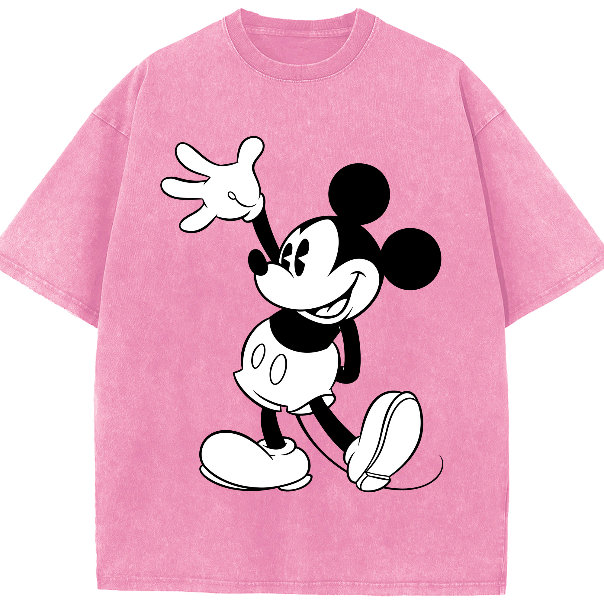 （画像用） ミッキーマウス Mickey Mouse 綿100% ヴィンテージ風 半袖Tシャツ（フロントプリント）